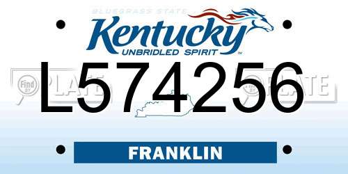 L574256 Kentucky License Plate