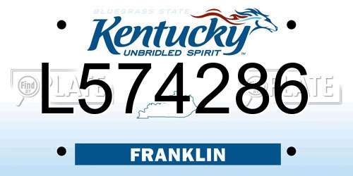 L574286 Kentucky License Plate