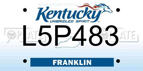 L5P483 Kentucky License Plate
