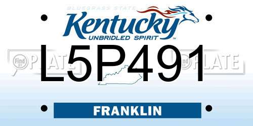 L5P491 Kentucky License Plate