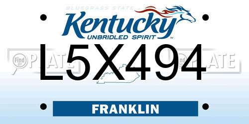 L5X494 Kentucky License Plate