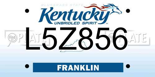 L5Z856 Kentucky License Plate