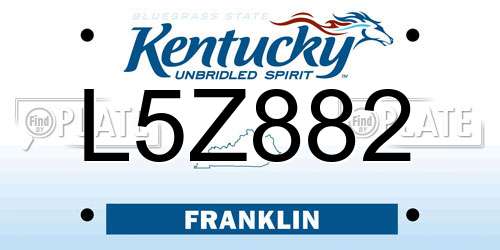 L5Z882 Kentucky License Plate