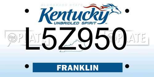 L5Z950 Kentucky License Plate
