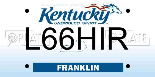 L66HIR Kentucky License Plate