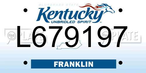 L679197 Kentucky License Plate