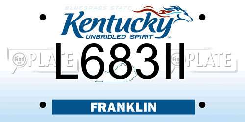 L683II Kentucky License Plate