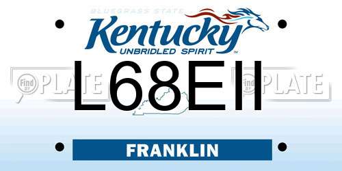 L68EII Kentucky License Plate