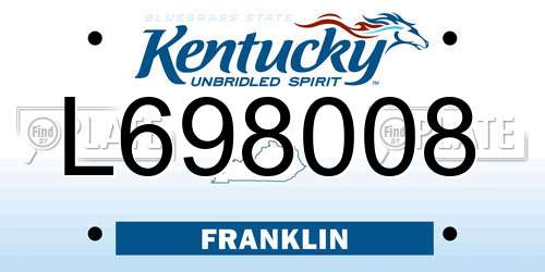 L698008 Kentucky License Plate