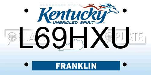 L69HXU Kentucky License Plate