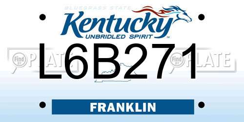 L6B271 Kentucky License Plate
