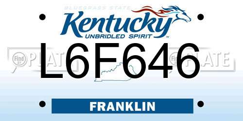 L6F646 Kentucky License Plate