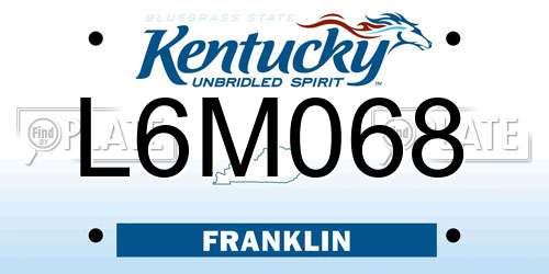 L6M068 Kentucky License Plate