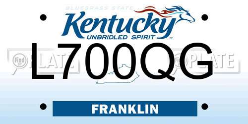 L700QG Kentucky License Plate