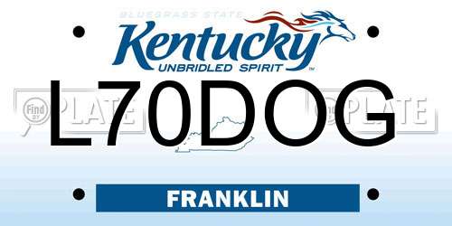 L70DOG Kentucky License Plate