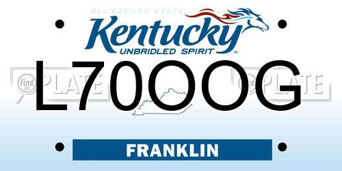 L70OOG Kentucky License Plate