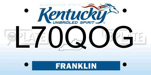 L70QOG Kentucky License Plate