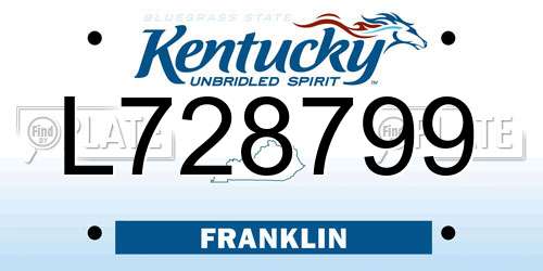 L728799 Kentucky License Plate