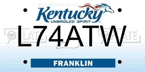 L74ATW Kentucky License Plate