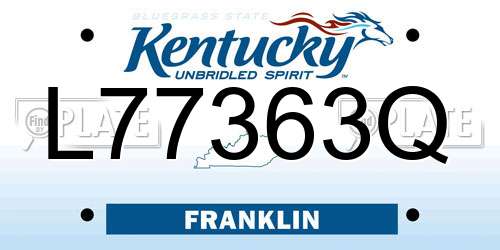 L77363Q Kentucky License Plate
