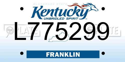L775299 Kentucky License Plate