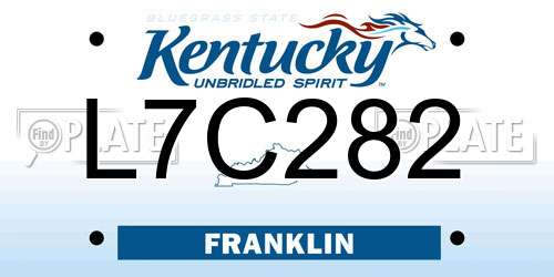 L7C282 Kentucky License Plate