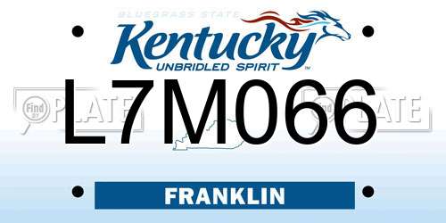 L7M066 Kentucky License Plate