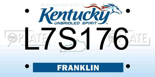 L7S176 Kentucky License Plate