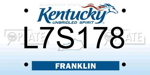 L7S178 Kentucky License Plate
