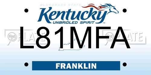 L81MFA Kentucky License Plate