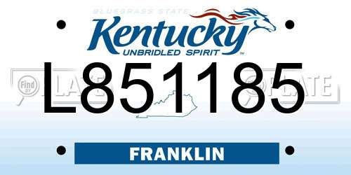 L851185 Kentucky License Plate