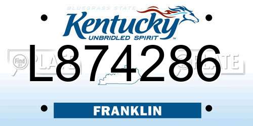 L874286 Kentucky License Plate