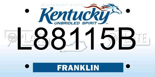 L88115B Kentucky License Plate
