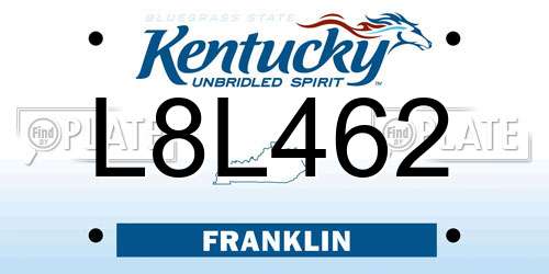 L8L462 Kentucky License Plate