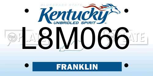 L8M066 Kentucky License Plate