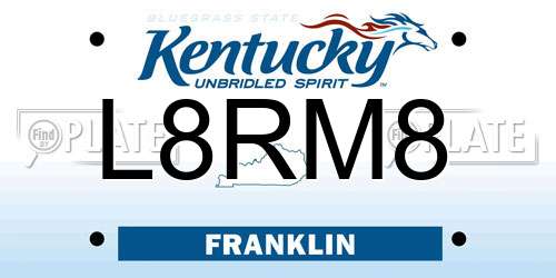 L8RM8 Kentucky License Plate