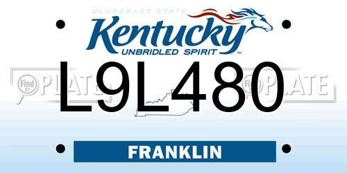 L9L480 Kentucky License Plate
