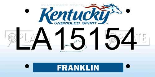 LA15154 Kentucky License Plate