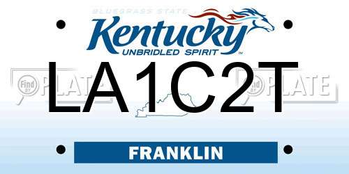 LA1C2T Kentucky License Plate