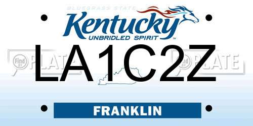 LA1C2Z Kentucky License Plate