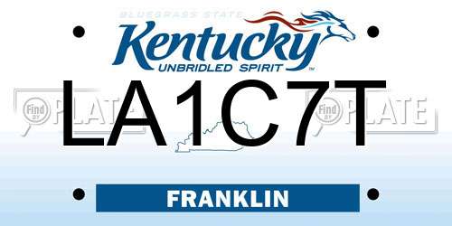 LA1C7T Kentucky License Plate