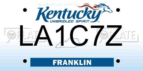 LA1C7Z Kentucky License Plate