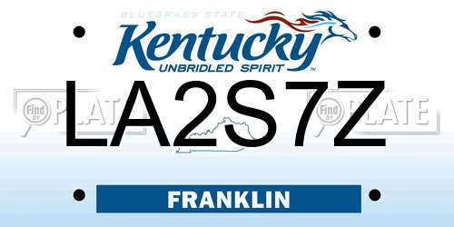 LA2S7Z Kentucky License Plate