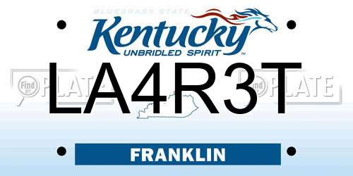 LA4R3T Kentucky License Plate