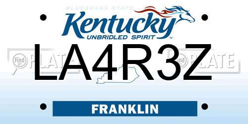 LA4R3Z Kentucky License Plate