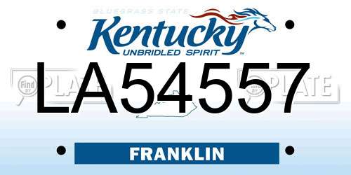 LA54557 Kentucky License Plate
