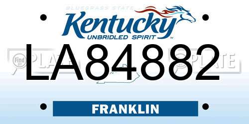 LA84882 Kentucky License Plate