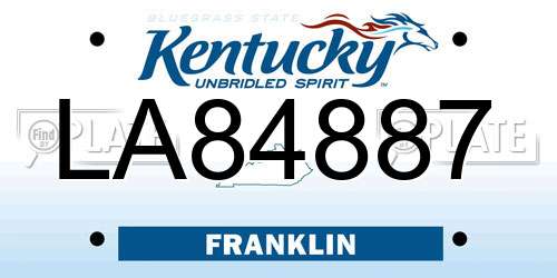 LA84887 Kentucky License Plate