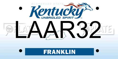 LAAR32 Kentucky License Plate