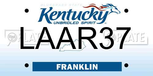 LAAR37 Kentucky License Plate